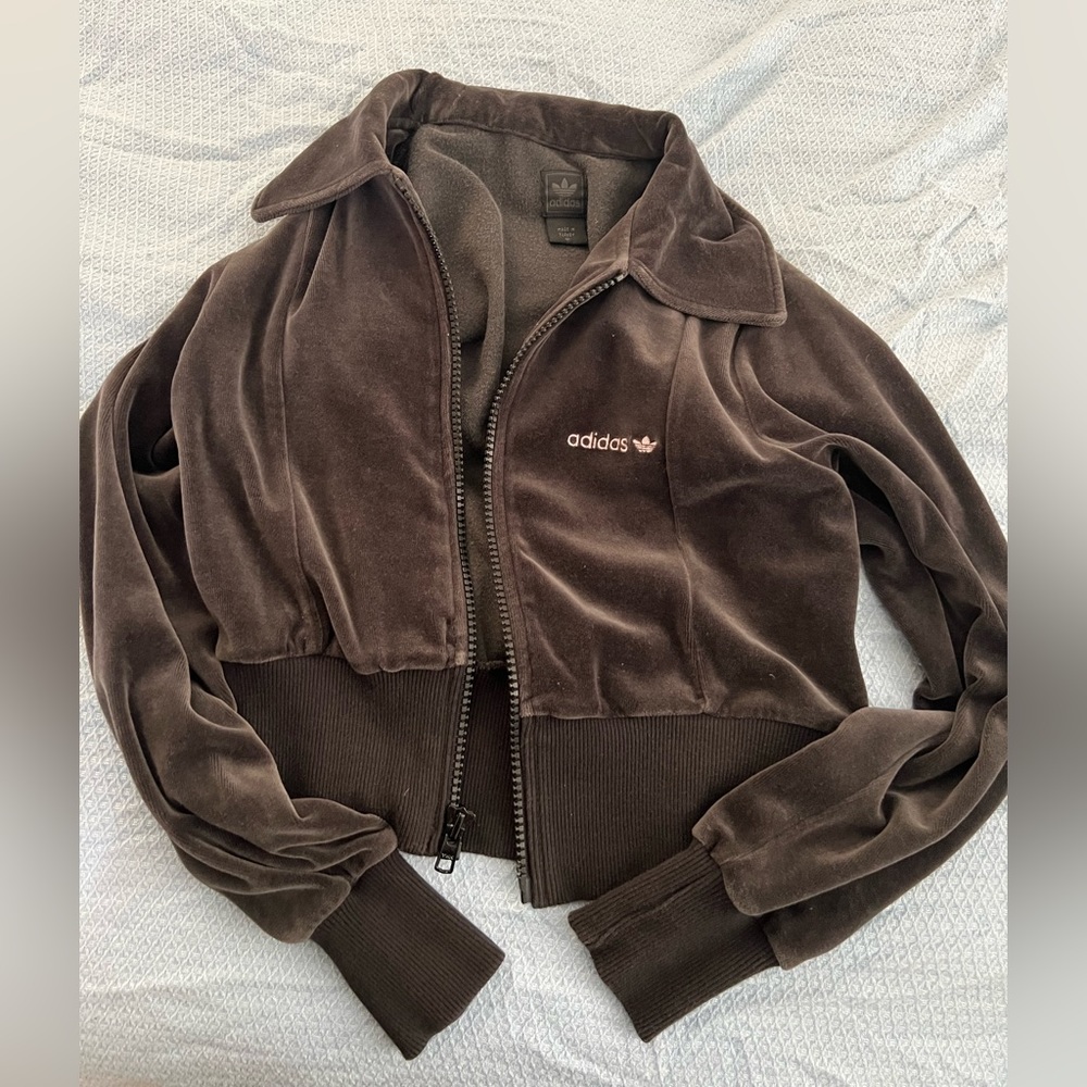 Adidas zip up crop